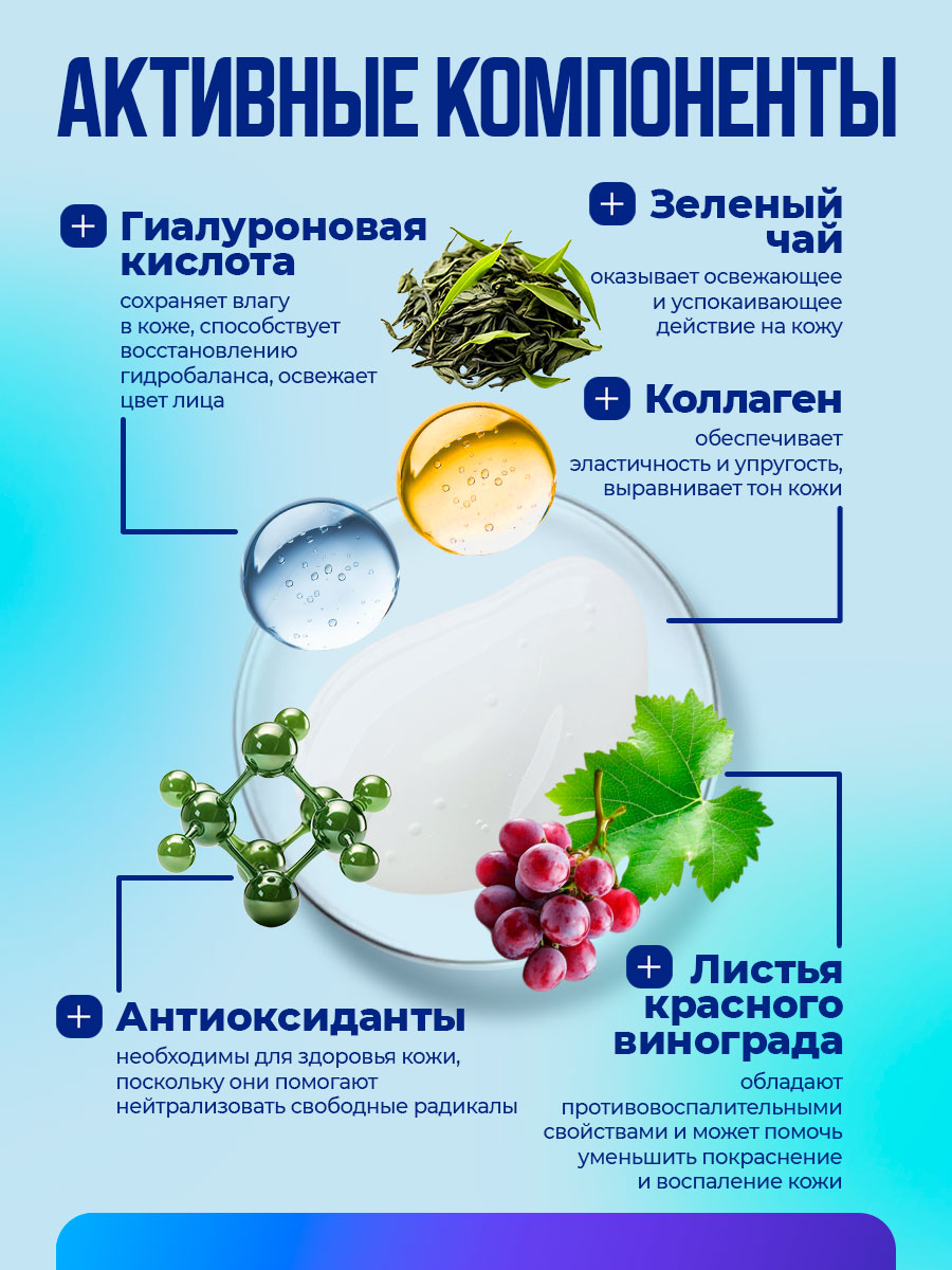 Гель для умывания Гиалуроновый 150мл от Novosvit + 7