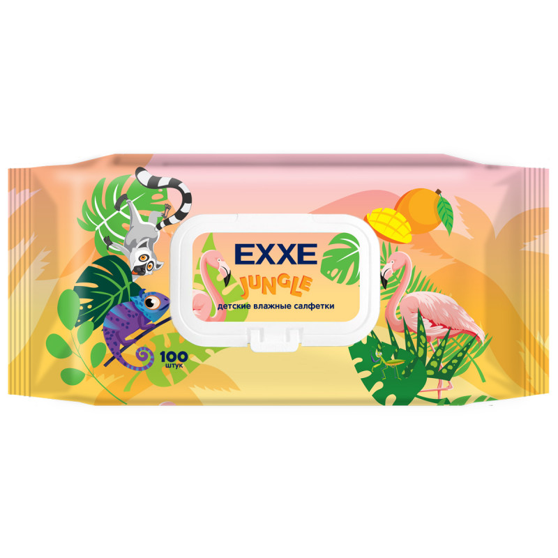 Джунгли Влажные салфетки для детей Манго микс 100шт от EXXE + 1