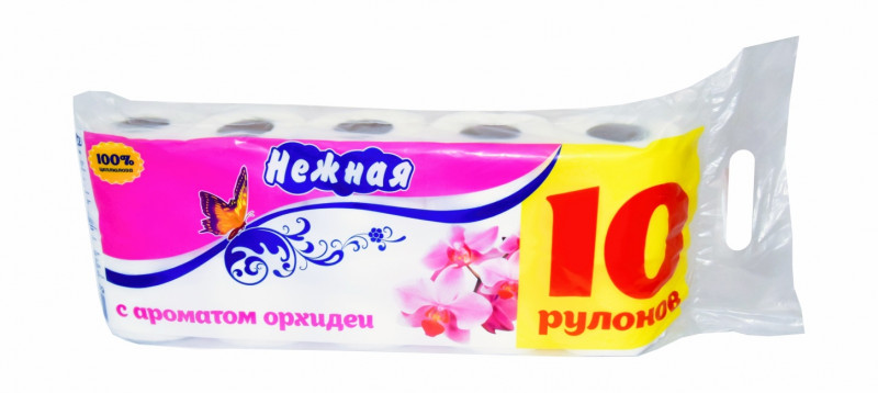 Туалетная бумага белая Орхидея 10шт от Нежная + 1