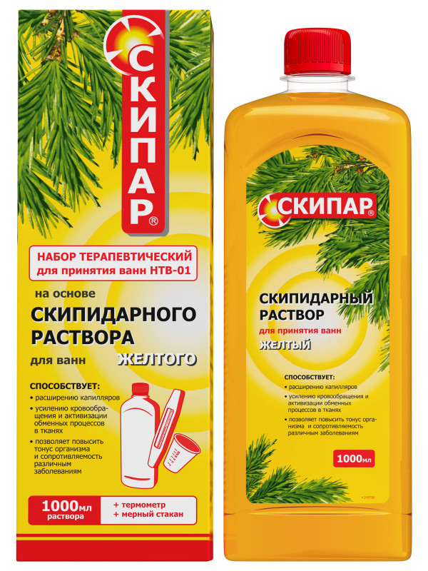 Набор терапевтический для ванн Желтая эмульсия 1л НТВ-01 от СКИПАР + 1