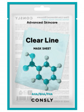 Clear Line Тканевая маска Выравнивающая с фруктовыми кислотами 25мл