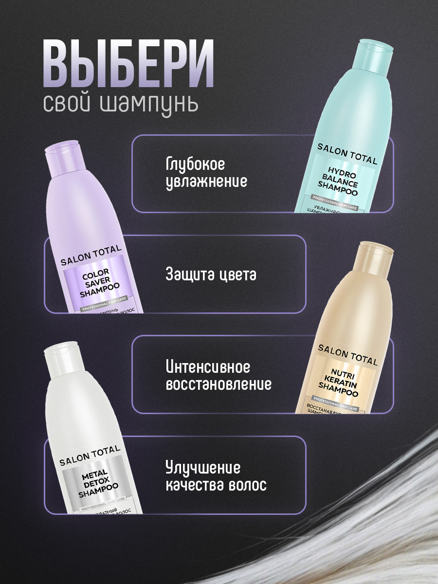 Salon Total Шампунь увлажняющий Hydrobalance 300мл  от Concept Moscow + 8