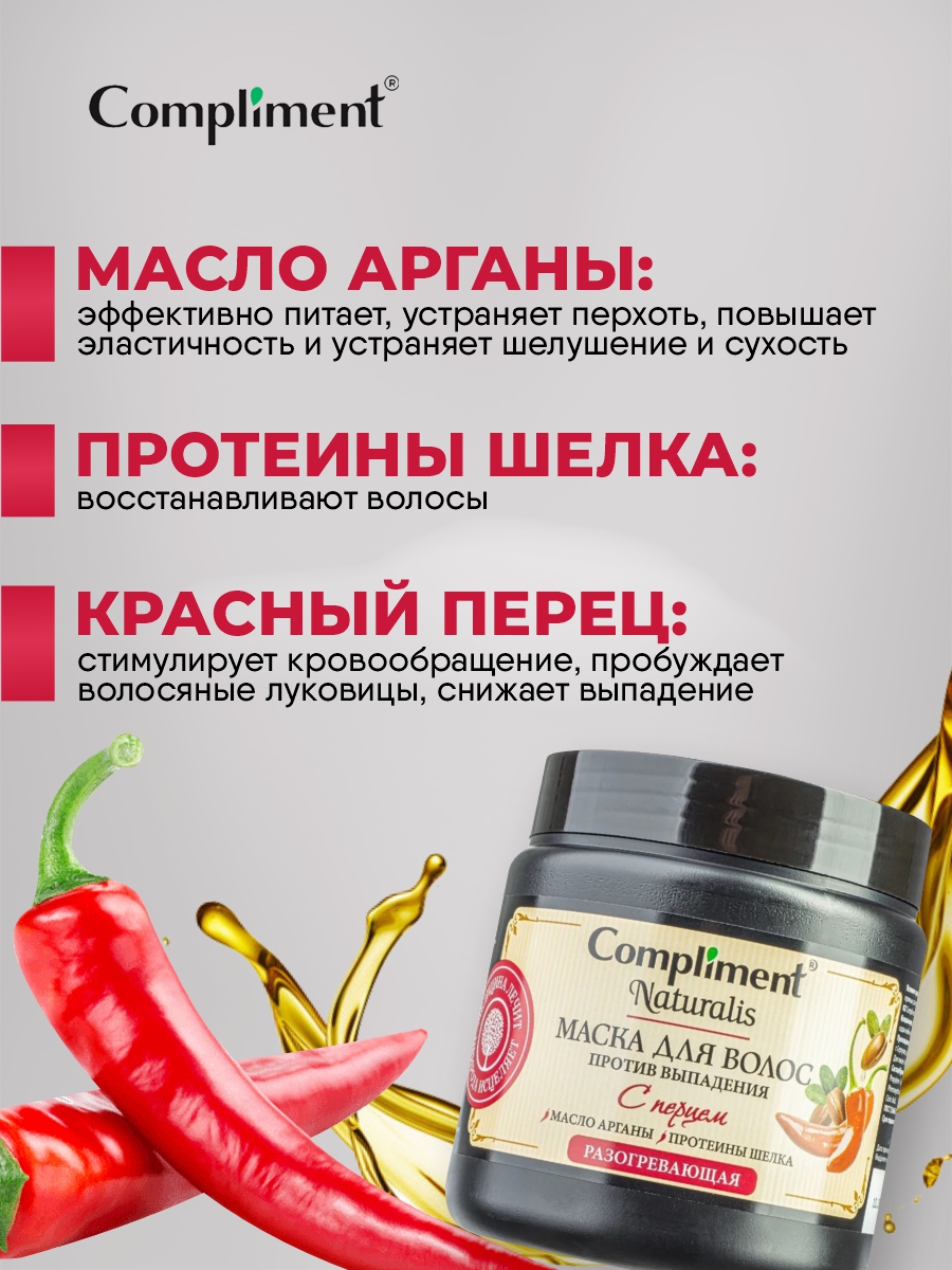 Naturalis Маска для волос с перцем Против выпадения 500мл от Compliment + 7