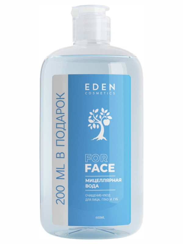 Мицеллярная вода Очищение + уход для лица, глаз и губ 600мл от EDEN + 1