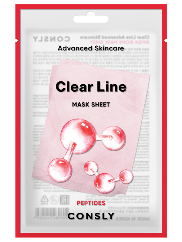 Clear Line Тканевая маска Антивозрастная с пептидами 25мл от Consly + 1