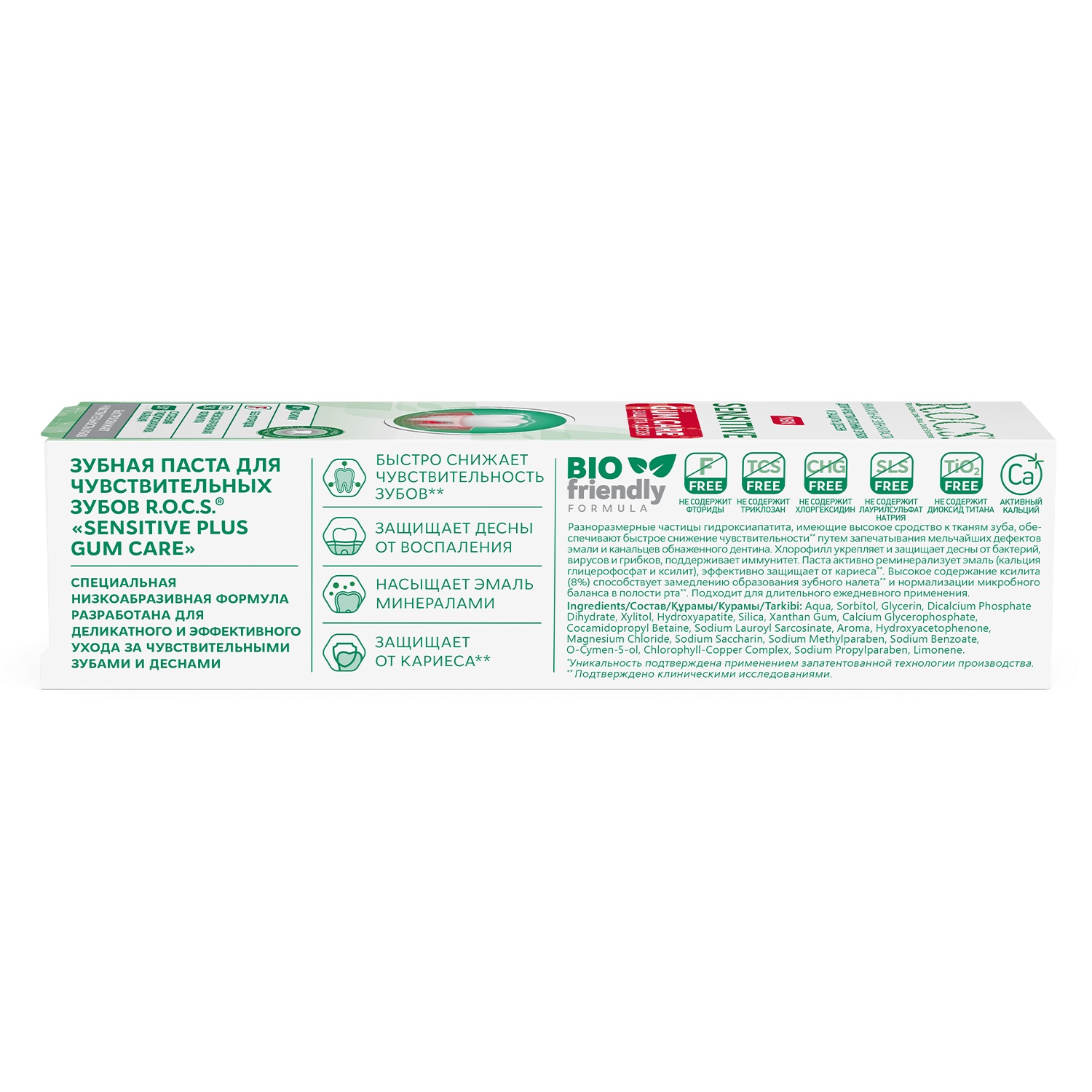 Зубная паста Sensitive Plus Gum Care для чувствительных зубов 94г от R.O.C.S. + 6