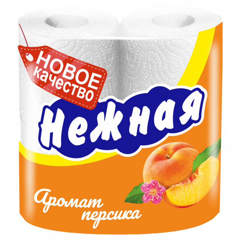 Туалетная бумага Аромат персика 4шт от Нежная + 1