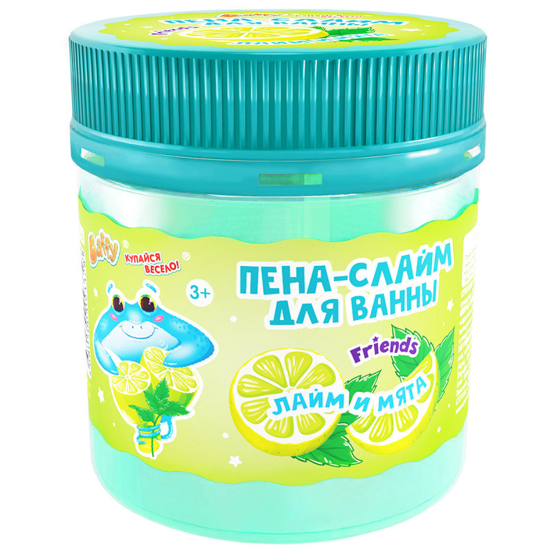 Пена-слайм для ванны детская Лайм и мята 150мл от Baffy + 1