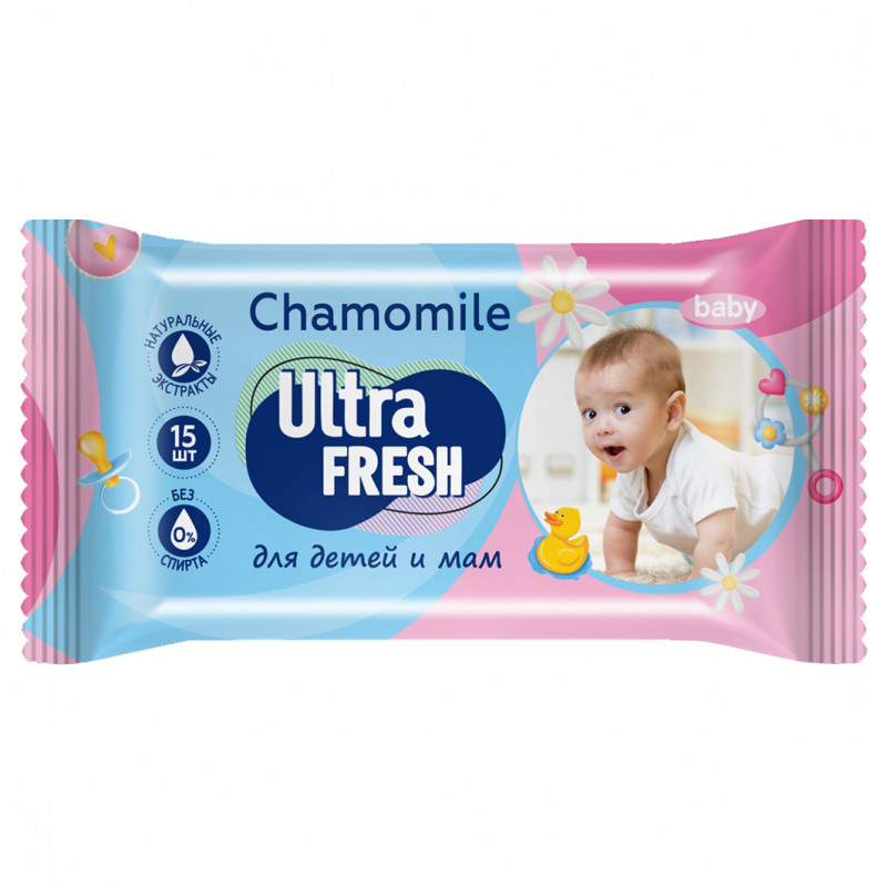 Baby Влажные салфетки 15шт от Ultra Fresh + 1