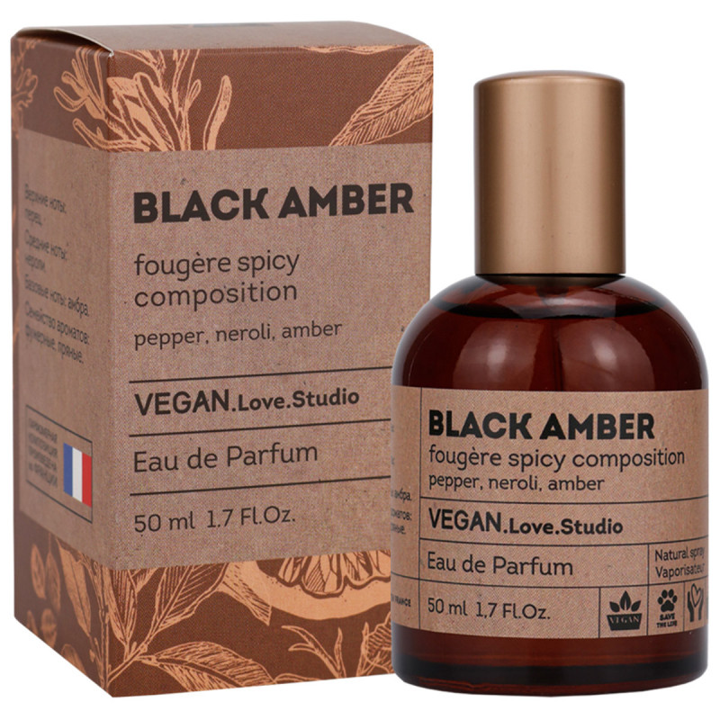 Парфюмерная вода женская Black Amber 50мл от VEGAN.Love.Studio + 1