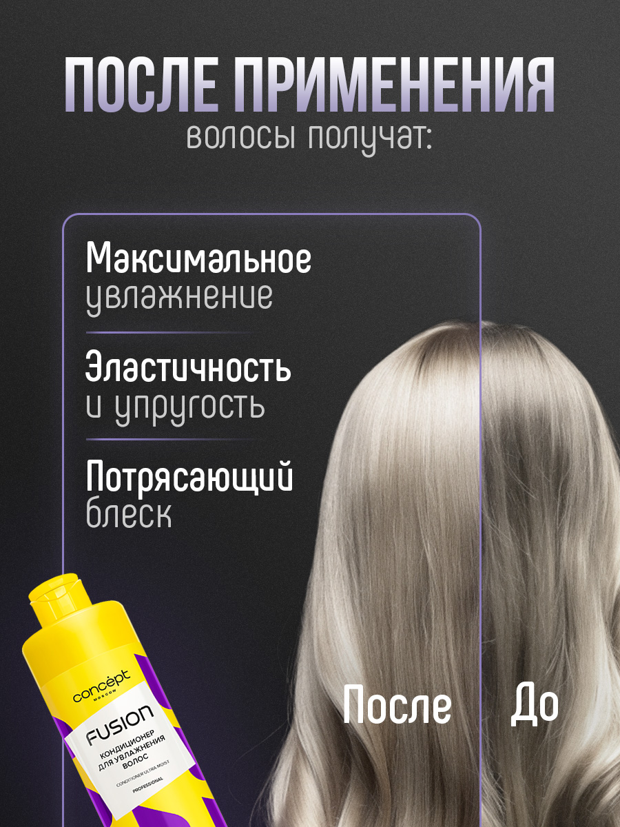 Кондиционер для увлажнения волос Ultra Moist 400мл от Concept Moscow + 8