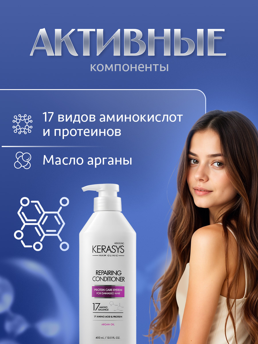 Hair Clinic System Кондиционер для волос Восстанавливающий 400мл от Kerasys + 2