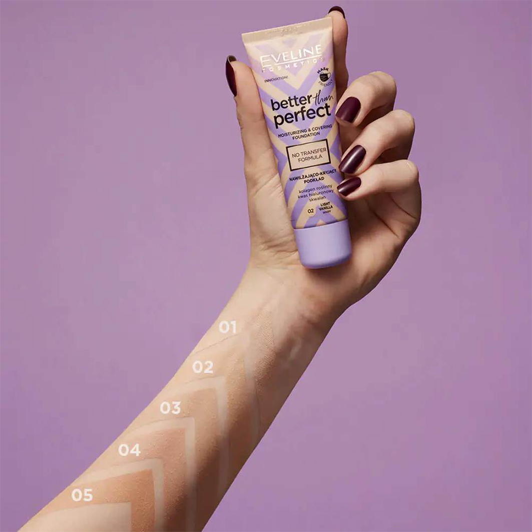 Тональная основа Better Than Perfect, тон 02 light vanilla от Eveline Cosmetics + 2