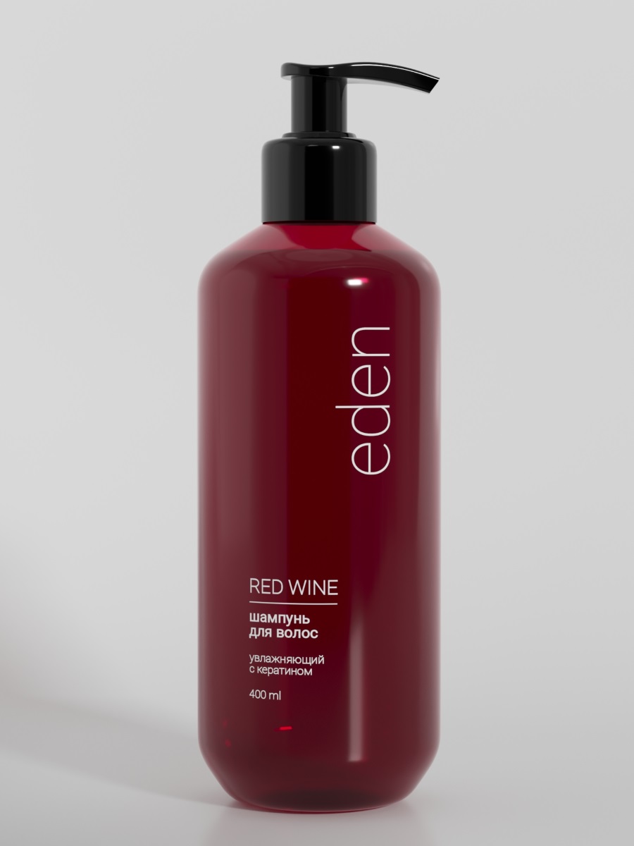 Шампунь для волос увлажняющий с кератином Red Wine 400мл от EDEN + 2
