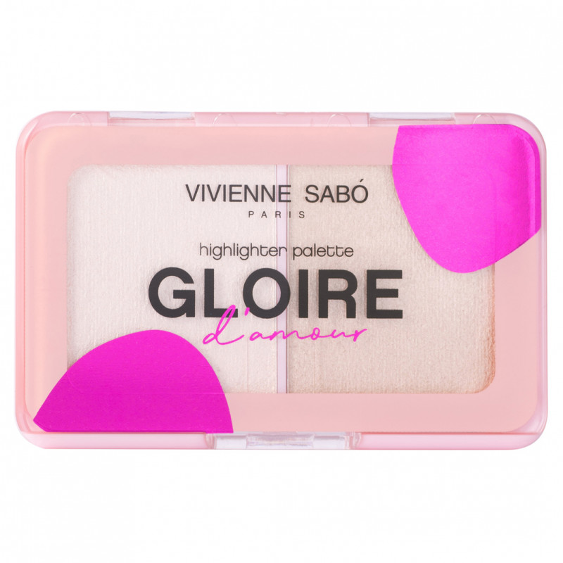 Палетка хайлайтеров Gloire D'amour, тон 01 светло-розовый от Vivienne Sabo + 1