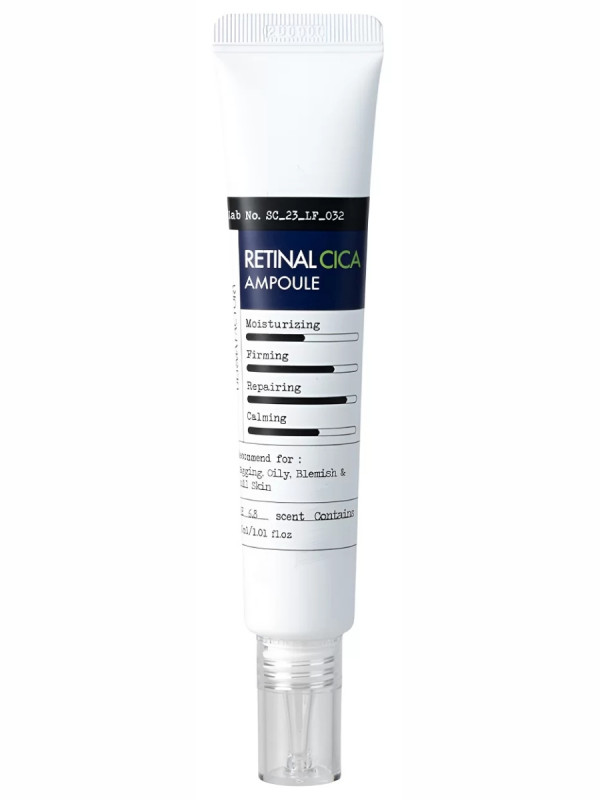 Сыворотка ампульная укрепляющая с ретиналем и центеллой Retinal Cica Ampoule 30мл от Derma Factory + 1