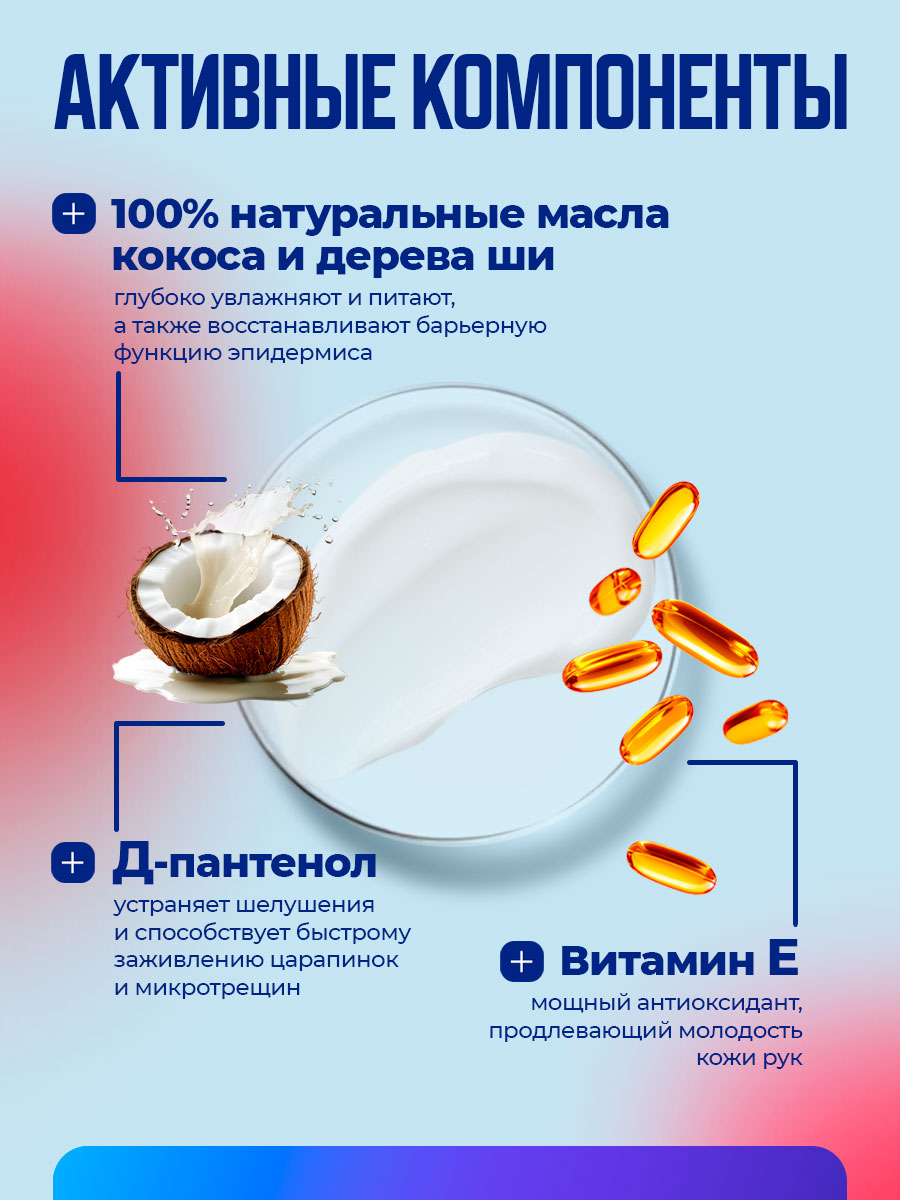 Butter Крем для рук D-пантенол+масло кокоса 40мл от Novosvit + 7