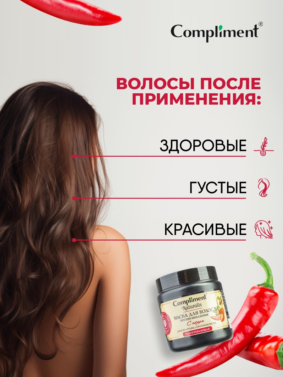 Naturalis Маска для волос с перцем Против выпадения 500мл от Compliment + 8