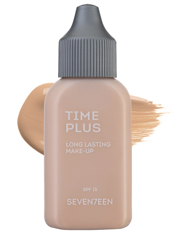 Тональный крем длительного действия Time plus, тон 02 светлый бежевый / light beige от Seventeen + 1