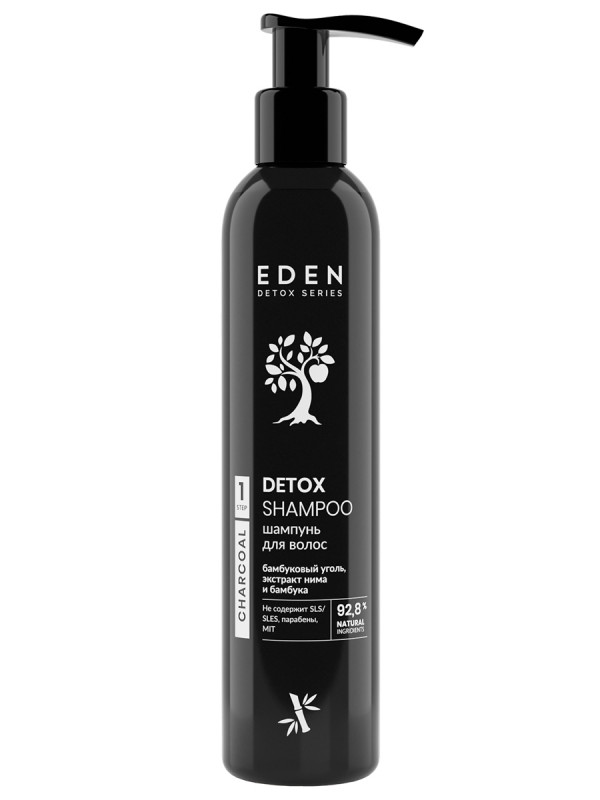 Detox Шампунь для волос Bamboo Charcoal 350мл  от EDEN + 1