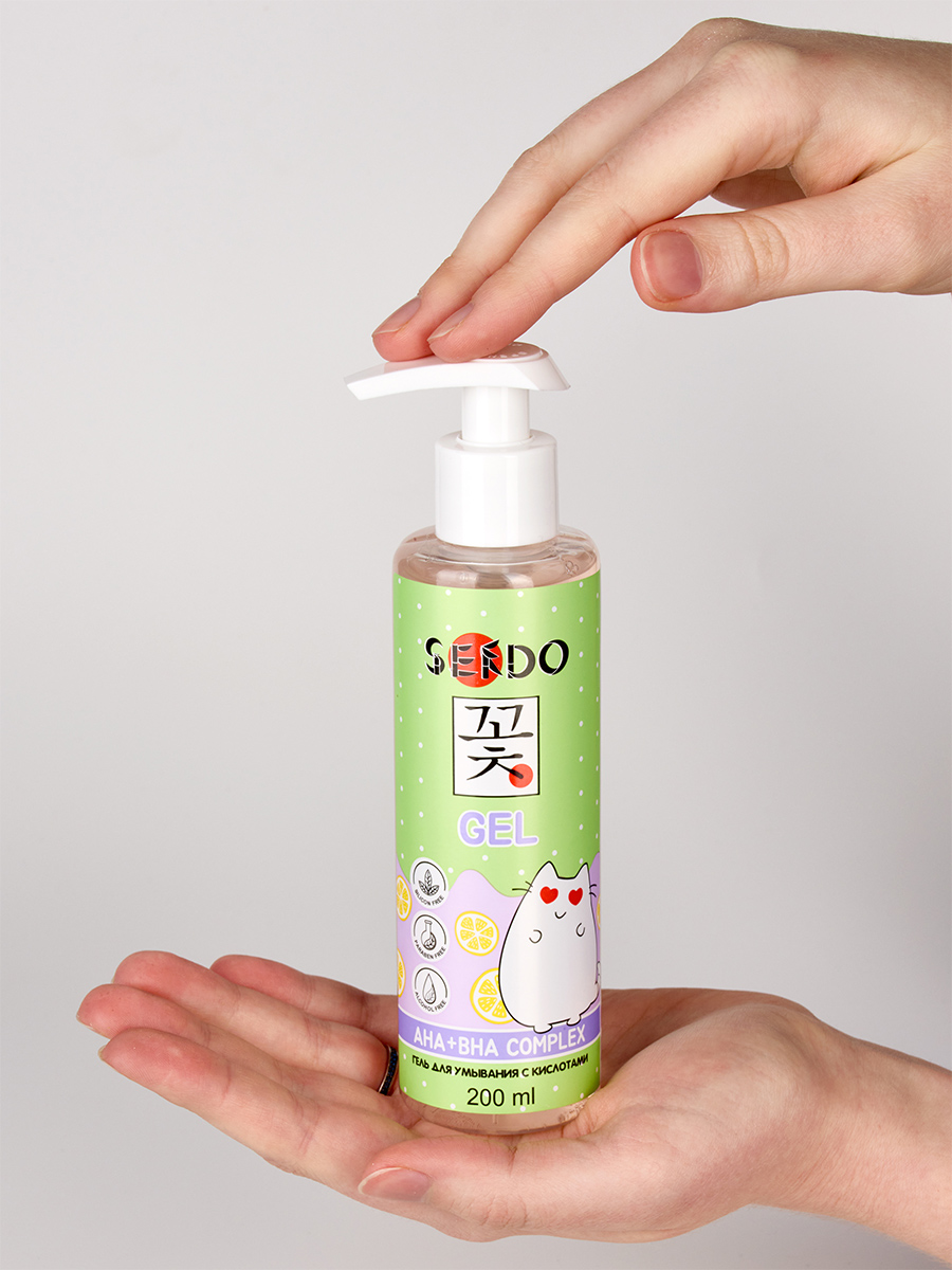 Гель для умывания с кислотами AHA+BHA Complex Cleansing Gel 200мл от Sendo + 4