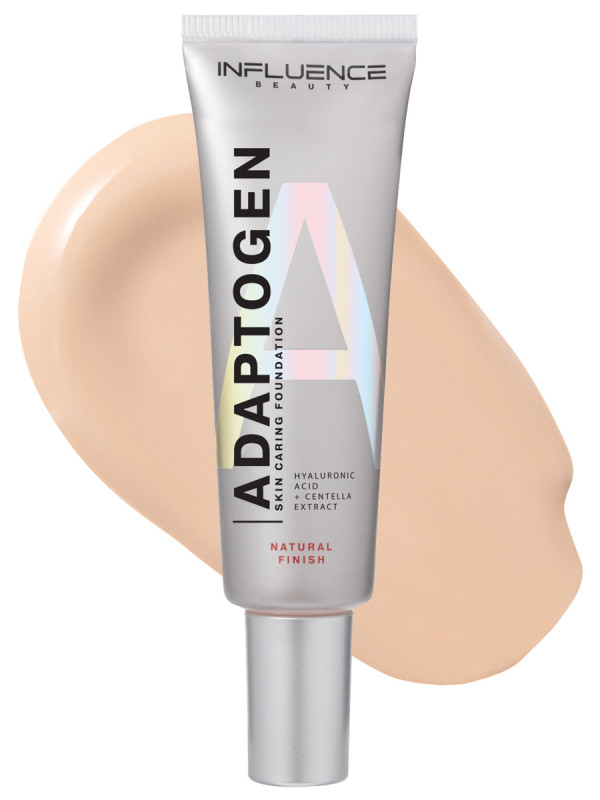 Тональная основа ухаживающая Adaptogen, тон 01 ultra light / ультра-светлый от Influence Beauty + 1
