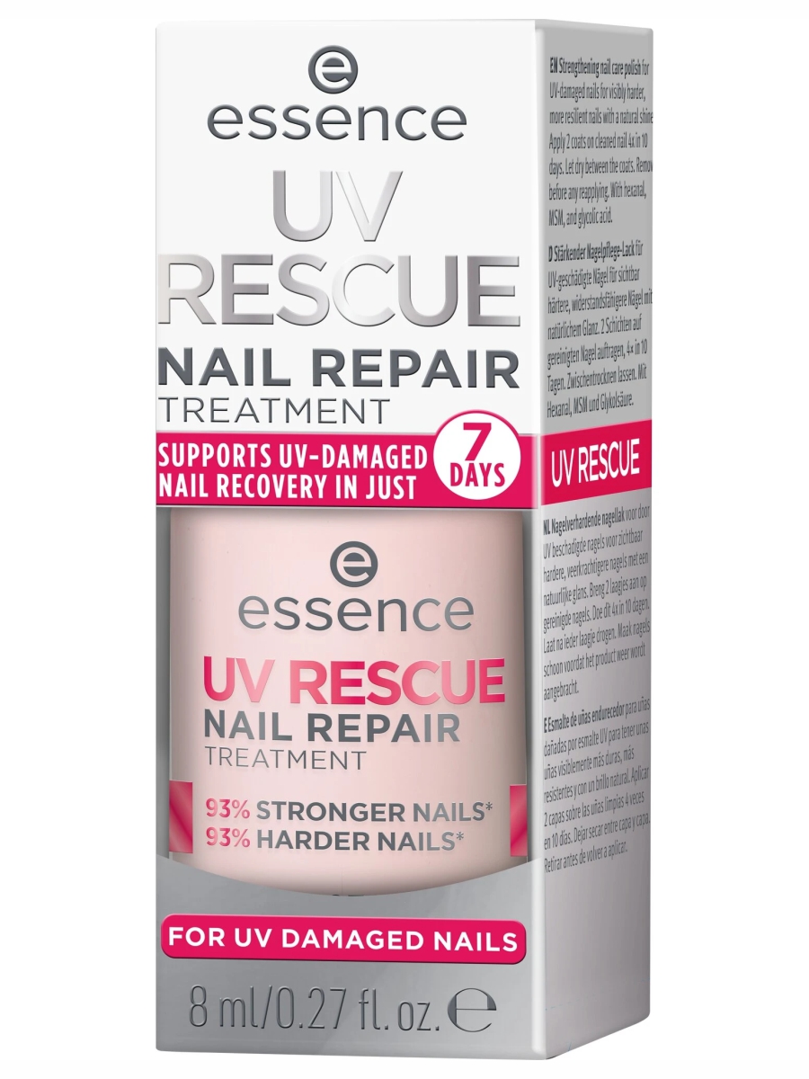 Восстанавливающее покрытие для ногтей Uv Rescue Nail Repair Treatment 8мл от Essence + 3