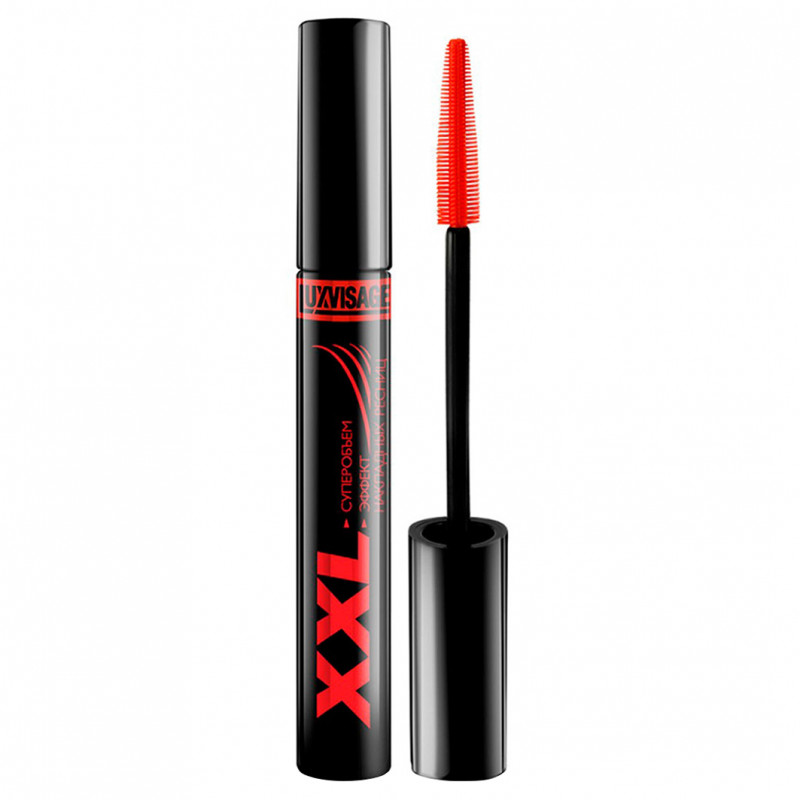 Тушь для ресниц XXL суперобъем Эффект накладных ресниц, черная от LuxVisage + 1