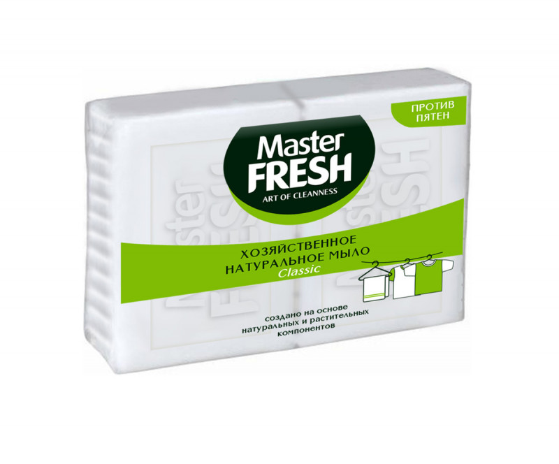 Хозяйственное натуральное мыло 2*125г белое от Master Fresh + 1