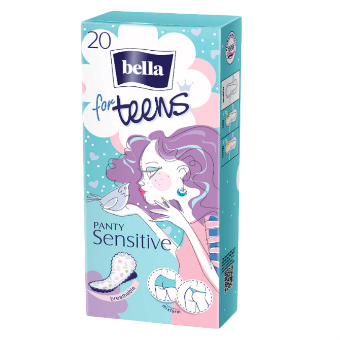 For Teens Ежедневные Прокладки для подростков Sensitive 20шт от Bella + 1