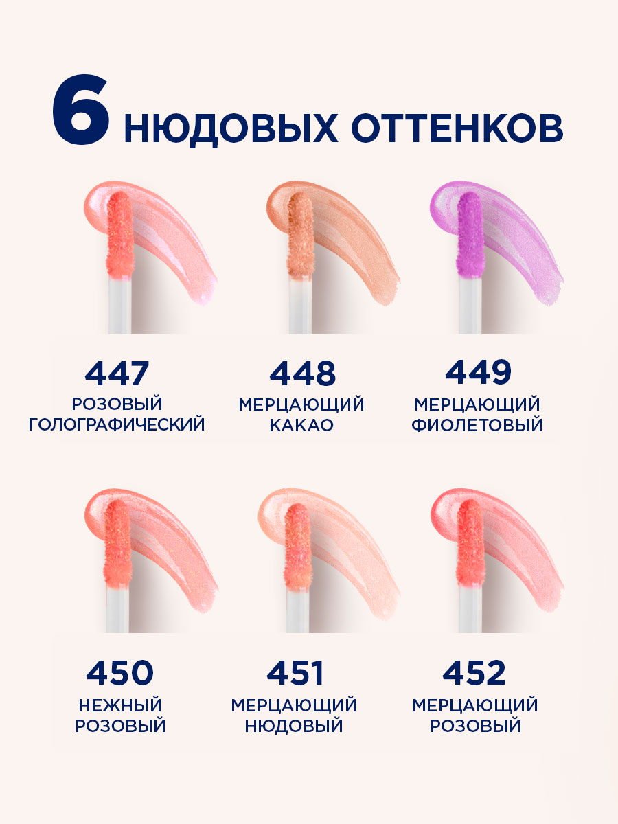 Блеск для губ мерцающий Sexy Nude, тон 451 мерцающий нюдовый от SHU + 9