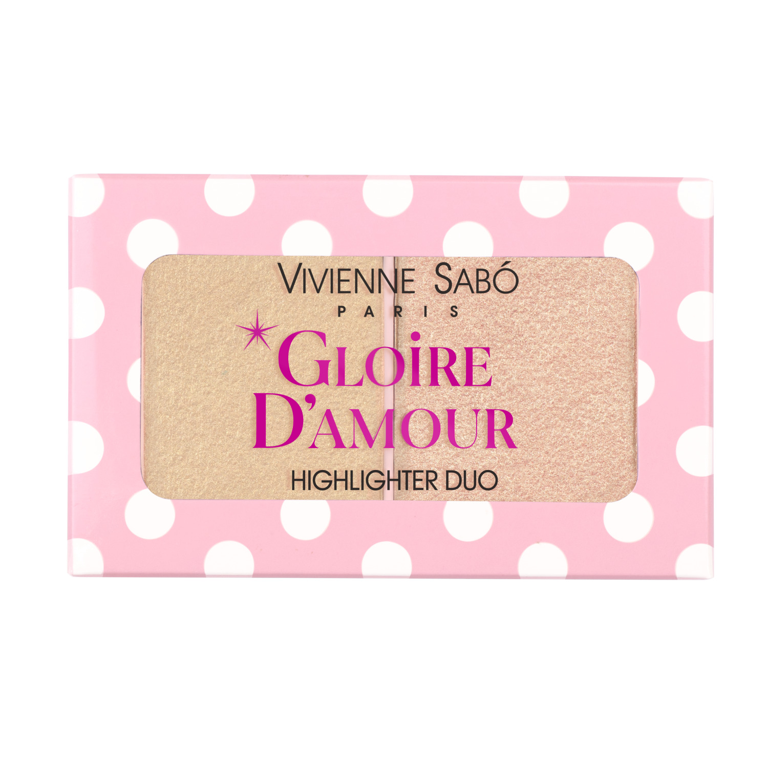 Палетка хайлайтеров Gloire D'amour, тон 02 персиковый от Vivienne Sabo + 13