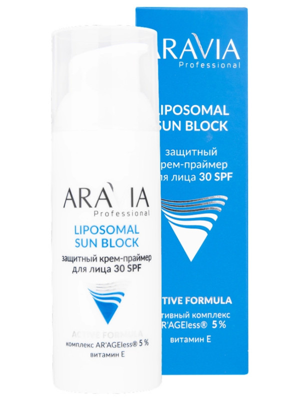 Professional Защитный Крем-праймер для лица Sun Block+ 30SPF 50мл от ARAVIA + 1