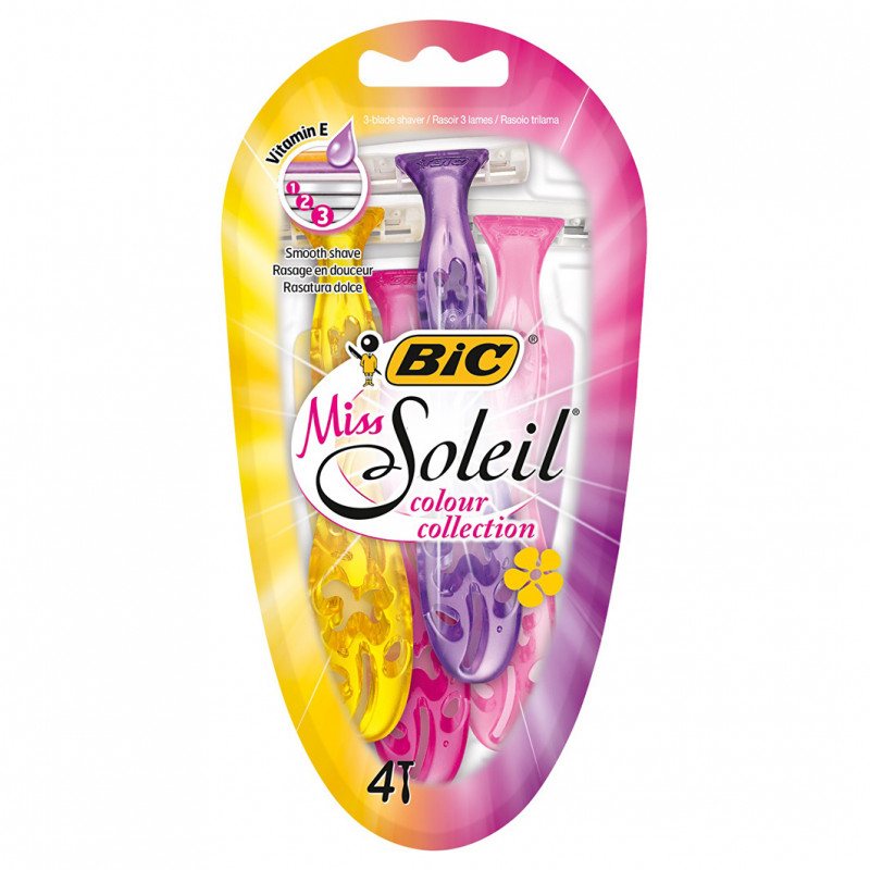 Станки для бритья Miss Soleil Colour одноразовые 4шт от Bic + 1