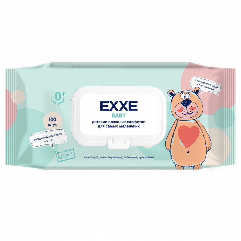 Baby 0+ Влажные салфетки для детей 100шт от EXXE + 1