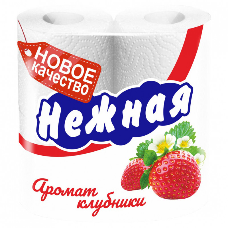 Туалетная бумага Аромат клубники 4шт от Нежная + 1