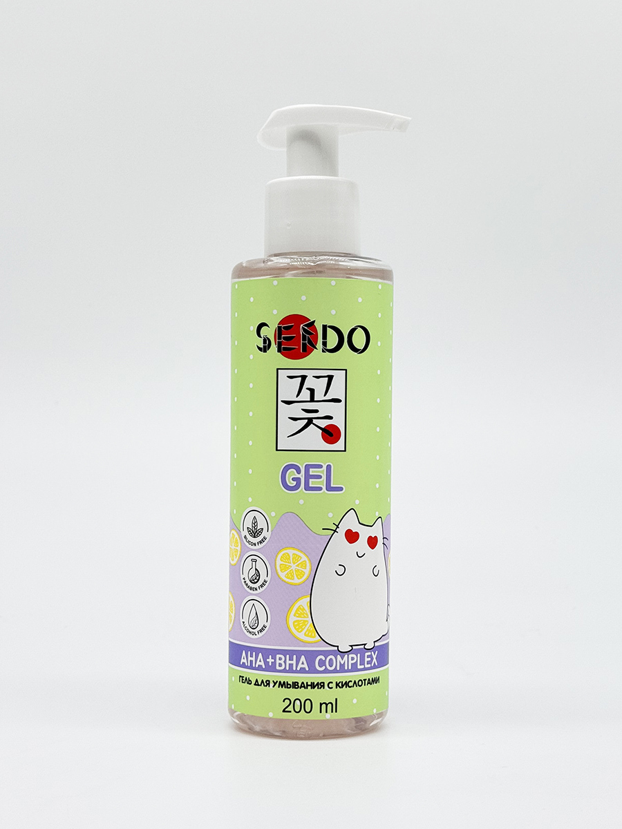 Гель для умывания с кислотами AHA+BHA Complex Cleansing Gel 200мл от Sendo + 5