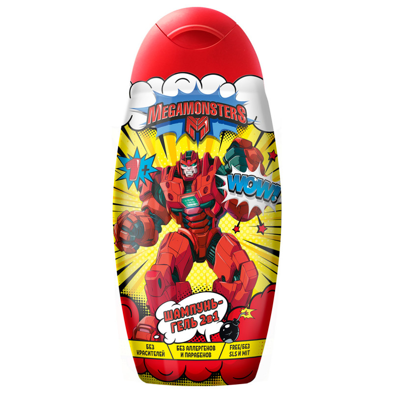 Шампунь-гель детский 2в1 300мл от Megamonsters + 1