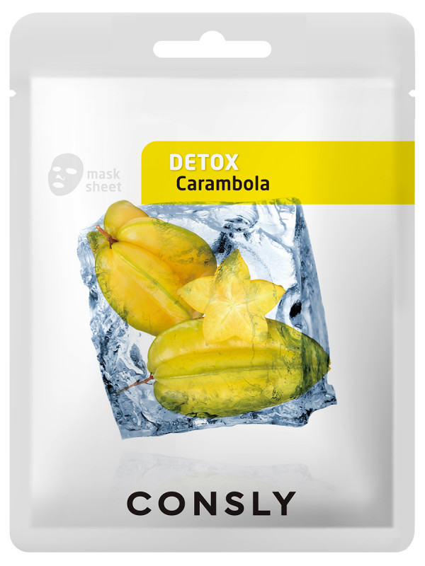 Exotic Fruits Тканевая маска Выводящая токсины с экстрактом карамболы 20мл от Consly + 1