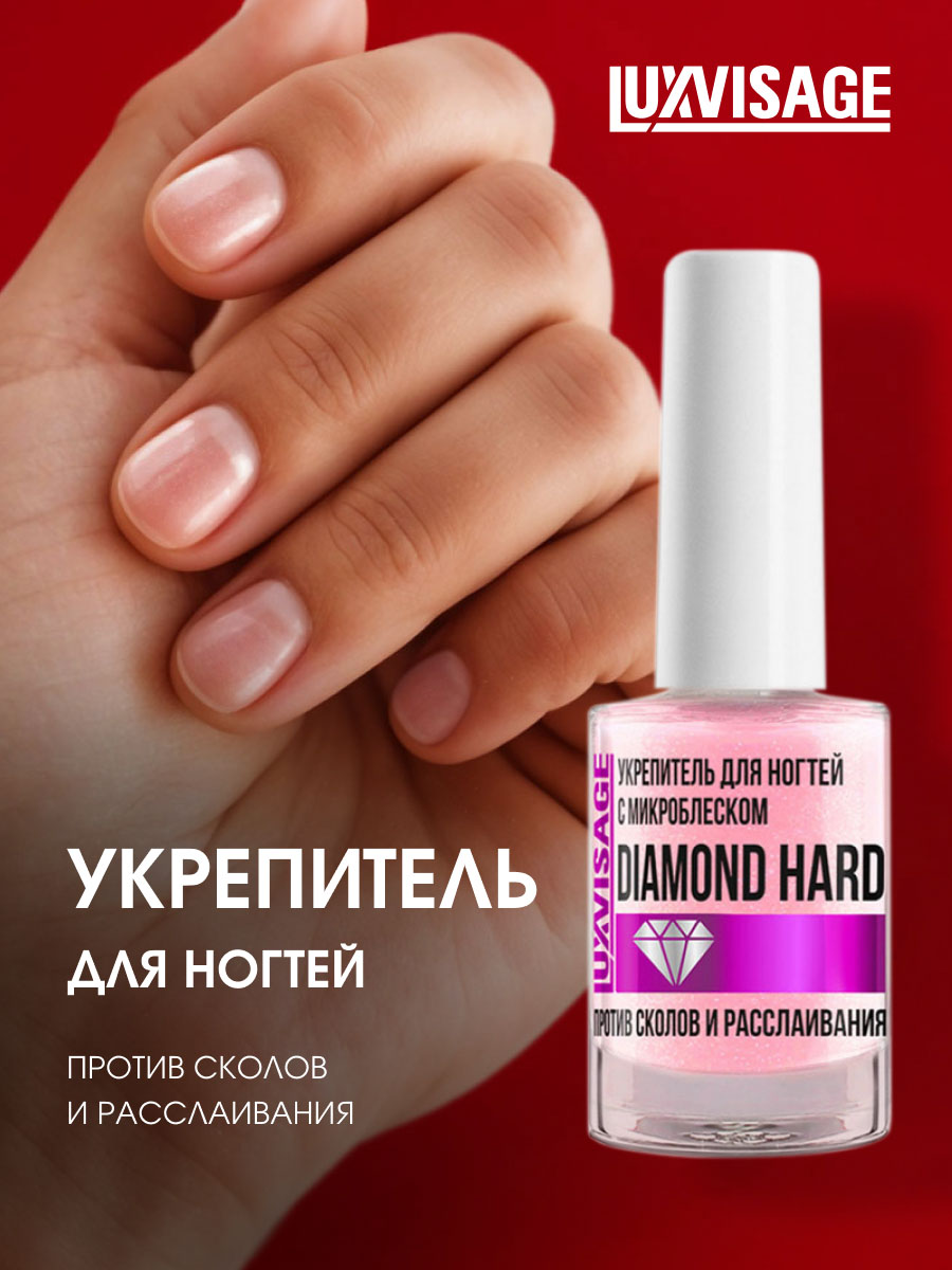 Укрепитель для ногтей с микроблеском против сколов и расслаивания 9г от LuxVisage + 4