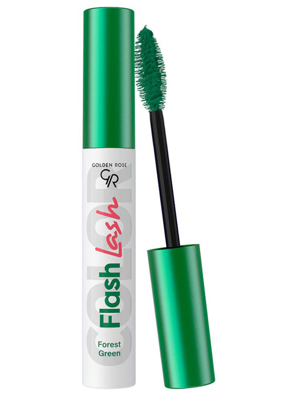 Тушь для ресниц Flash Lash Colored, тон 02 forest green / лесной зеленый от Golden Rose + 1
