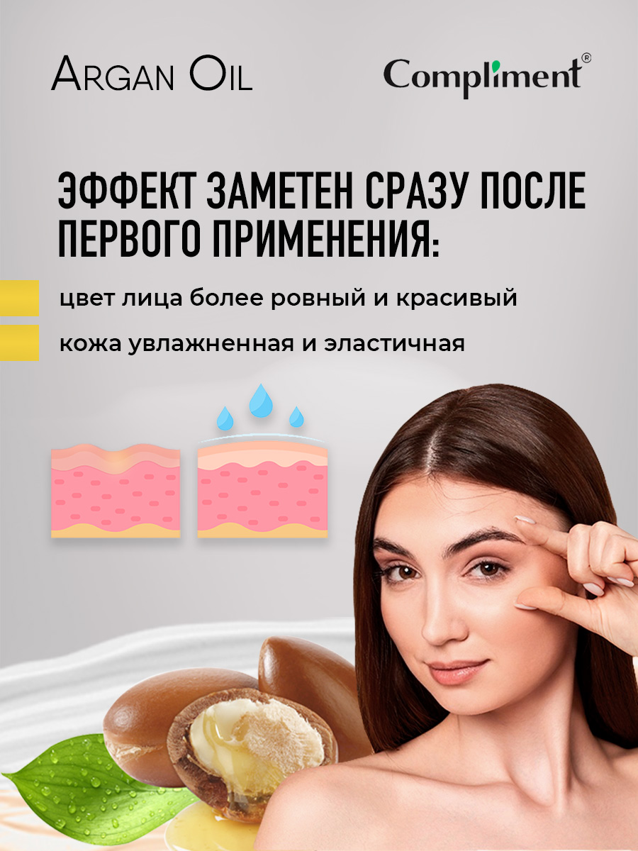 Argan Oil Питательный Крем для лица, шеи, зоны декольте 50мл от Compliment + 5