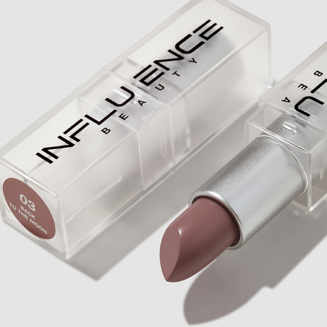 Помада стик для губ, тон 03 нюд бежевый от Influence Beauty + 4