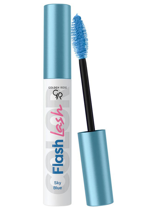 Тушь для ресниц Flash Lash Colored, тон 03 sky blue / небесно-голубой от Golden Rose + 1