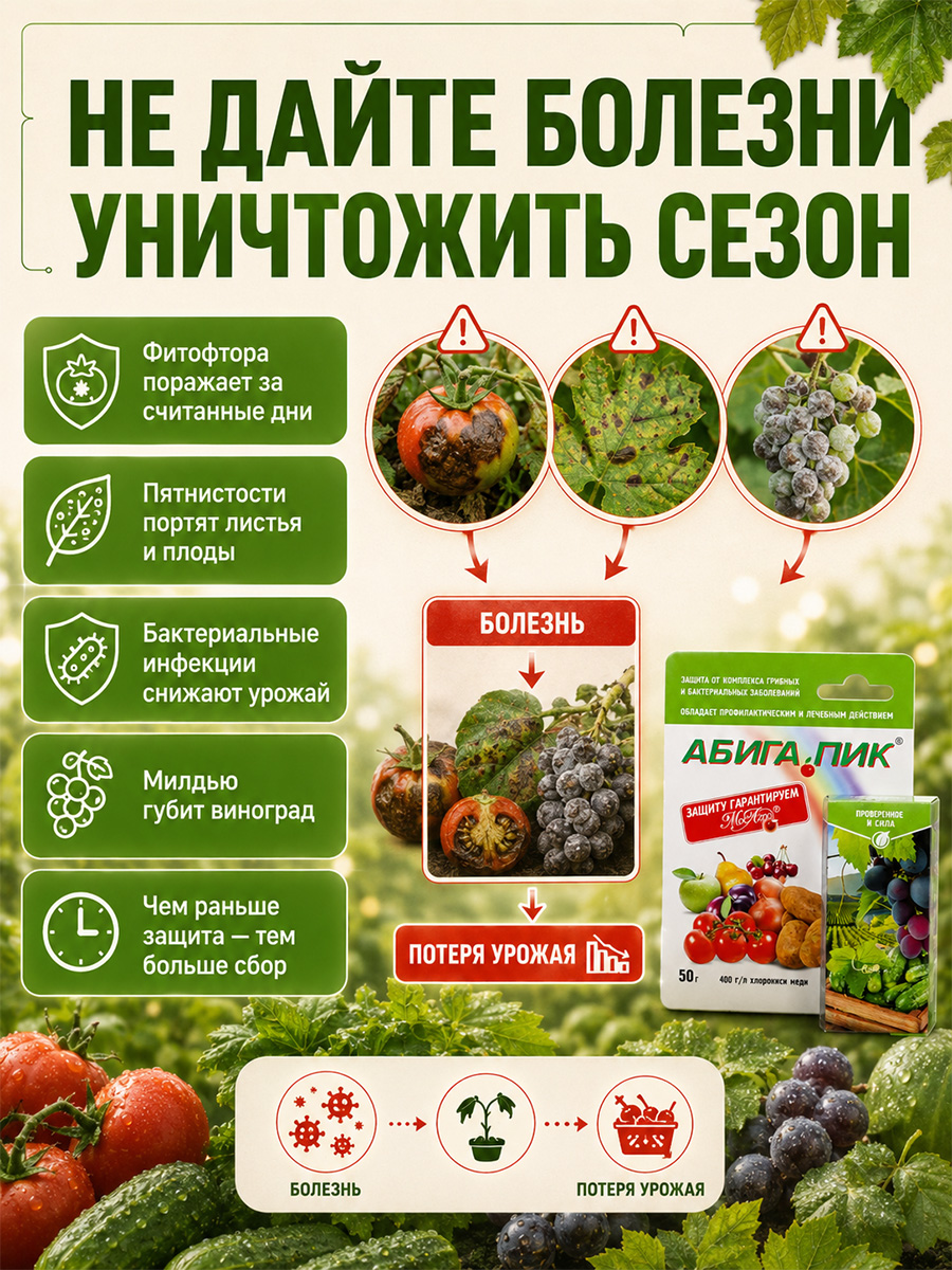 Абига-Пик 50г флакон от МосАгро + 3
