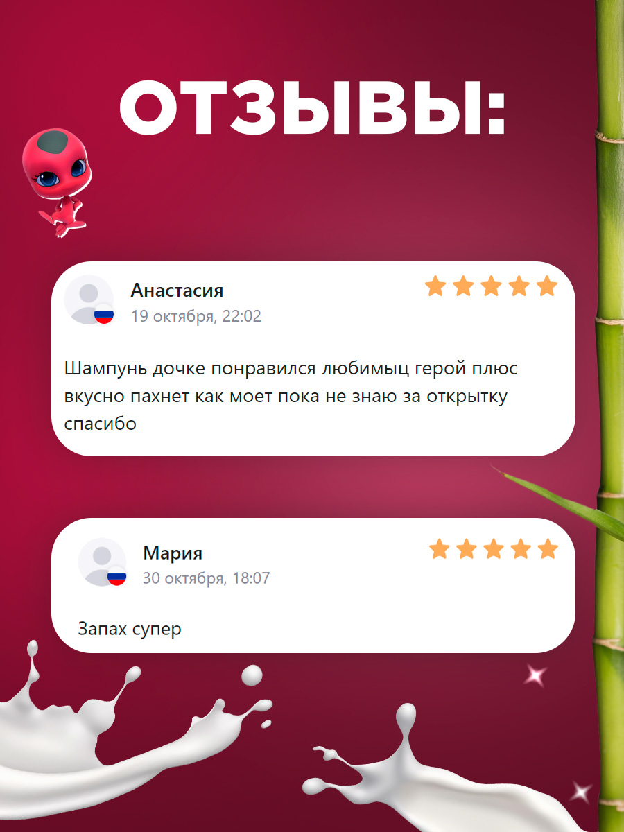 Шампунь-кондиционер детский 2в1 Супер-Кот 400мл  от Miraculous + 9