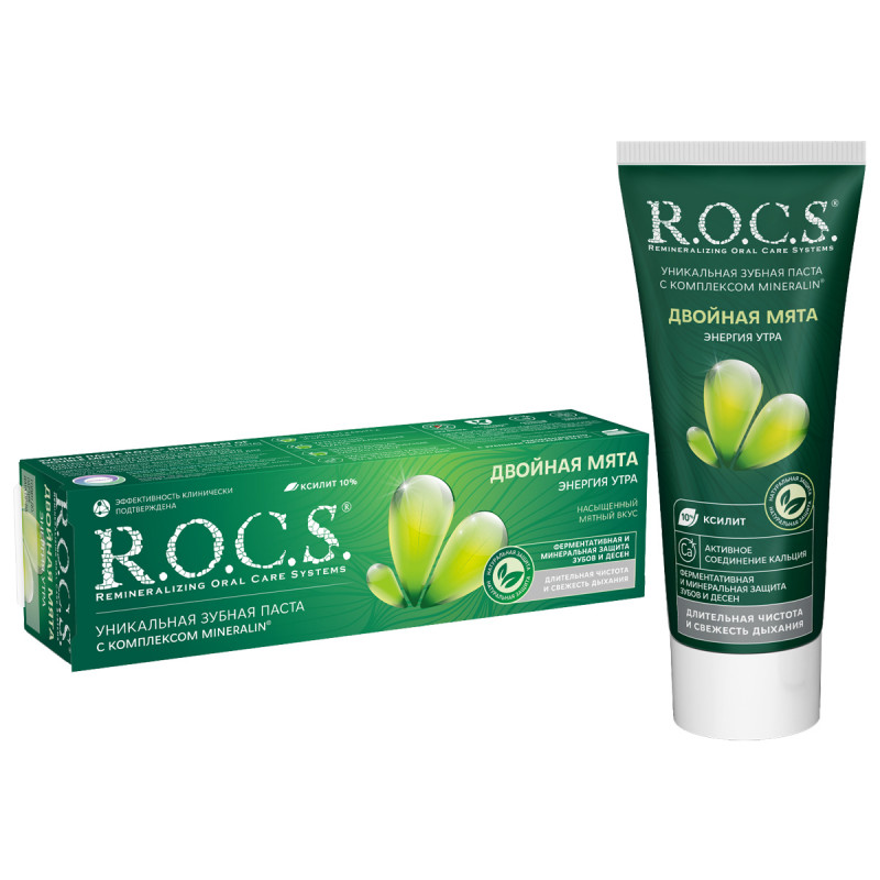Зубная паста Двойная мята 74г  от R.O.C.S. + 1