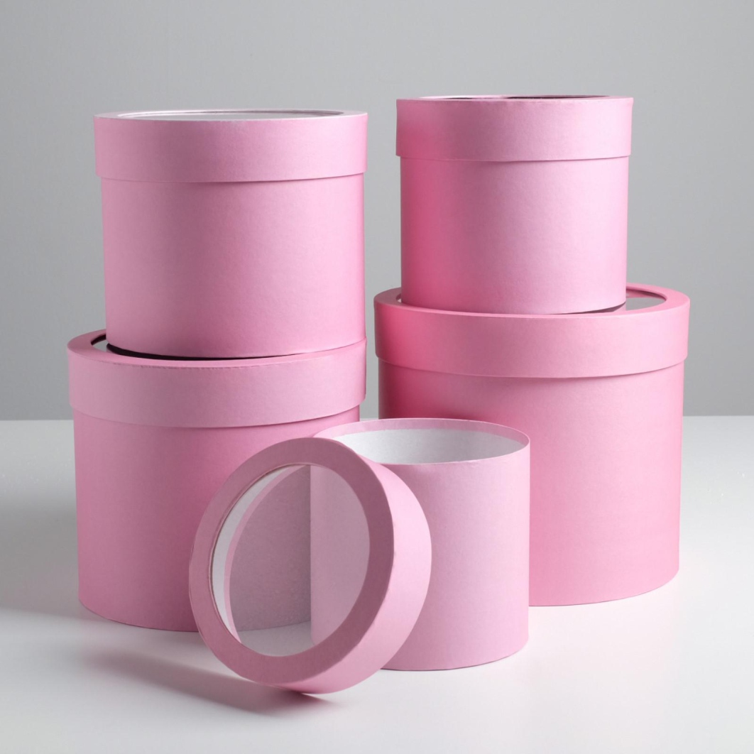 Коробка с PVC-окном «Розовая» 1шт от Дарите Счастье + 8