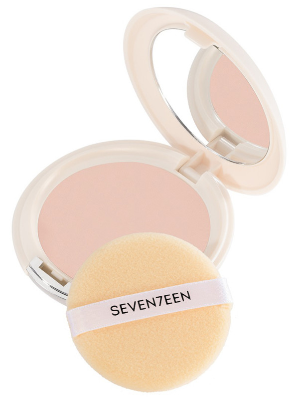 Пудра компактная Natural Silky SPF15, тон 04 розово-бежевый от Seventeen + 1