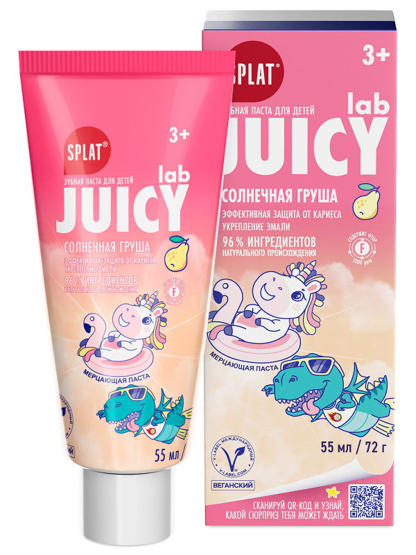 Juicy Lab Зубная паста со фтором Груша 55мл от Splat + 1